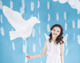 Globo de aluminio Paloma, blanco, 77x66cm